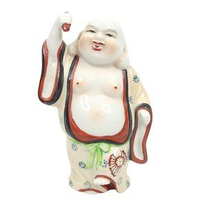 Vintage Laughing Happy Buddha Porcelain 5 Inch Figurine Chinese Asian Oriental